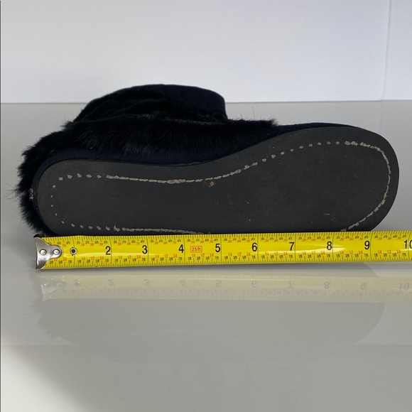 Vintage Y2K Muk Luks Black Fur Moccasin Boots 8 - Picture 15 of 15